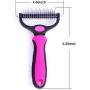 Petpopo Pet Grooming Tool,with Inwardly Curved Sharp Blades,Double Side Undercoat Rake Comb for Dog and Cat,Easily Remove Floating Hair, mats and Knots,Suitable for Long-Haired Pet
