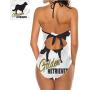Two Piece Sexy Swimsuit Dog Silhouette Great for Trip to Hawaii