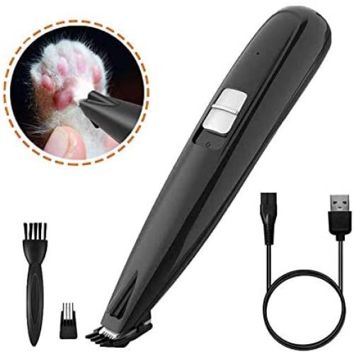 Dog Clippers with LED lights, Professional Dog Grooming Clippers, 2 Speeds USB Rechargeable, Low Noise Cordless Electric Dog Clippers for Small Dogs and Cats Around Face, Eyes, Ears, Rump, Paws