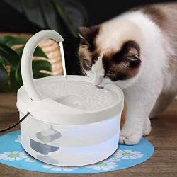 Xianggu Cat Water Dispenser, 7.877.879.45inch Automatic Drinking Fountain Fresh Hygienic Drinking Bowl with LED Light No Splash or Spills Super Quiet, Flowing Water for Cats and Dogs Easy-to-Clean