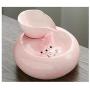 Cat Water Fountain, Quiet&Water Circulation Cat Water Dispenser, Automatic Ceramic Drinking Fountain for Cats Dogs,Pink