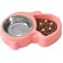 Slow Feed Anti-Choke Pet Bowl Feeder with Stainless Steel Metal Dog Water Bowl - Prevents Pets Eating Quickly Avoids Bloat - Squirrel Pattern (Green, Pink, Blue)