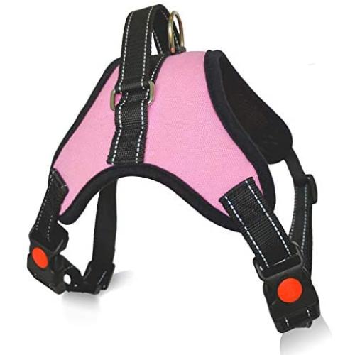 MAMORE Adjustable Soft Vest Harness for Dogs, No-Pull Hi Vis Reflective Breathable Pet Vest with Lockable Buckles for Easy Control