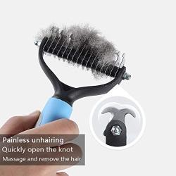 Pet Grooming Tool-Double-Sided Inner Hair rake for Dogs and Cats to Safely and Effectively Remove mats and Tangled decontamination Combs Without Any More Annoying Shedding or Flying Hair