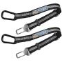 Kurgo Direct to Seatbelt Tether for Dogs | Universal Car Seat Belt for Pets | Adjustable Dog Safety Belt | Carabiner Clip | Use with Any Pet Harness (2 Pack Carabiner Clip, Grey)
