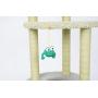 Furrytail Flower Cat Tree Condo with Scratching Post, Plush Perches and Teasing Toy, 44-Inch Cat Tower Kitten Play Platform House Furniture