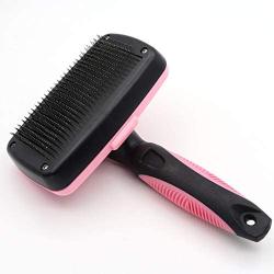 US-DXB Easy Cleaning Slicker Brush Pet Clean Grooming Tool Loose Hair for Dog and Cat(Pink)