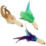 SPOT Ethical Pets Cork with Feathers Bernet Cat Toy, 5'', Assorted (52055)