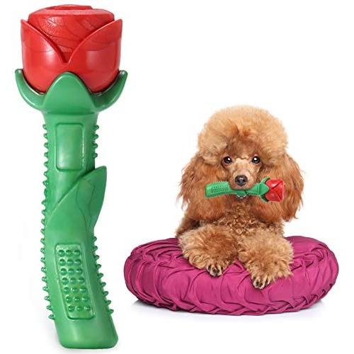 ucho Dog Chew Toys - Puppy Toy Durable Rose Chew Toys for Small & Medium Dog,Enchanted Rose Toy Gift for Mothers Day,Christmas Day and Dogs’ Birthday Day, Valentines Day, Cleaning Teeth Toys