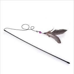Funny Kitten Play Long Teaser Cat Wand Interactive Fun Toy with Pet Feather