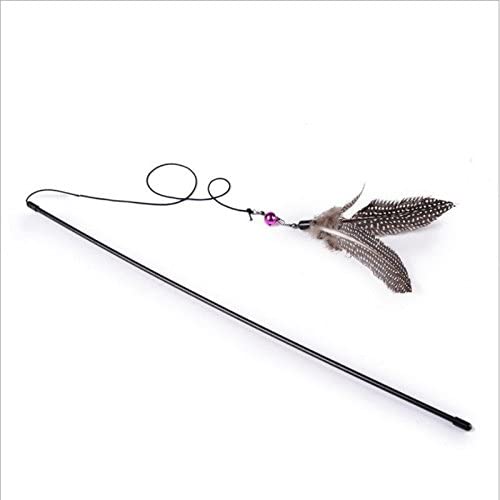 Funny Kitten Play Long Teaser Cat Wand Interactive Fun Toy with Pet Feather
