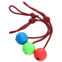 ZoyPet Dog Rubber Solid Ball on a Rope Tug of War Balls Reward Pack of 2, 3 Traning Fetching Tugging Ball Toys for Small and Large Dogs Teeth Cleaning Boredom Chew Toys DT4