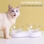Laifug Elevated Double Cat Dog Food Water Bowls,Tilted Pet Raised Bowls with Stand for Cats and Small Dogs,Food Grade Material Nonslip Cat Dishes