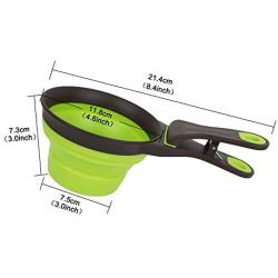 Measuring Cup Scoop for Dogs Cats Food Water Silicon Scoop Bowl 3 in 1 Multifunctions 16oz 473ml 2 Cup Capacity for Pet Food