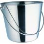 Indipets Heavy Duty Stainless Steel Pail - 6 Quart - Durable Dog Food and Water Storage