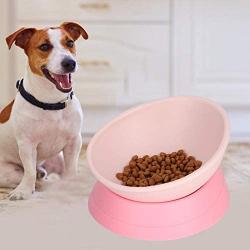 GLOGLOW Pet Anti-Slip Bowl, Tilted Pet Bowls Pets Dog Cat Bowl Lovely Feeding Bowl Dogs Cats Slope Base Feeder