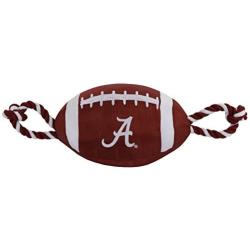 Pets First NCAA Alabama Crimson Tide Football Dog Toy, Tough Quality Nylon Materials, Strong Pull Ropes, Inner Squeaker, Collegiate Team Color