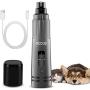 MODUS Dog Nail Grinder with LED Light, Low Noise 2-Speed 3 Grinding Ports Painless Pet Nail Clippers for Small Medium Large Dogs & Cats, USB Rechargeable, Grey