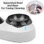 Slanted Dog Bowl for Bulldogs,French Bulldog Bowl,Double Food Water Bowls for Flat-Faced Dogs & Cats,BPA Free Tilted Plastic Feeding Raised Bowls,Non-Skid Slope Base Stand & Non-Spill Pet Feeder Dish