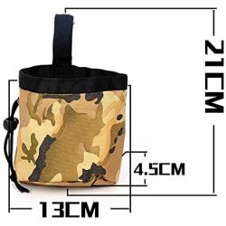 Dog Treat Pouch for Training Camo Color Indoor Dog Treat Bags Pet Training Waist Pouch With Belt Clip And Earphone Hole Drawstring Style Pet Training Bag Easily Carries Pet Toys, Kibble, Treats