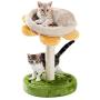 Made4Pets Cat Tree, Three-in-one Cat Scratching Post, Sunflower Shape Cat Lounge Bed with Cat Funny Balls for Small to Adult Cats