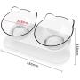 Liko 15 Degree Tilted Cat Bowl with Raised Stand,Double Pet Bowls for Food and Water,Perfect for Cats and Small Dogs