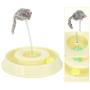 Tnfeeon Pet Cat Playing Toy, Plastic Pet Kitten Playing Board Teaser Funny Interactive Toy Spring Mouse with Bell Ball