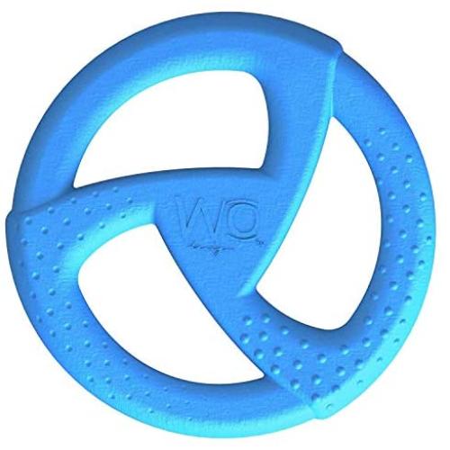 WO Design WO Disc USA Made Dog Frisbee Tug Toy, Blue