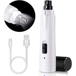 Casfuy Dog Nail Grinder with LED Light - Upgraded 2-Speed Electric Pet Nail Trimmer Powerful Painless Paws Grooming & Smoothing for Small Medium Large Dogs & Cats