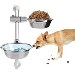 Yosoo- Adjustable Raised Bowls,Double Bowl Stainless Steel Bowls Elevated Dog Feeder Adjustable Dog Feeder for Small Medium Large Dogs Cats Pets