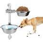 Yosoo- Adjustable Raised Bowls,Double Bowl Stainless Steel Bowls Elevated Dog Feeder Adjustable Dog Feeder for Small Medium Large Dogs Cats Pets