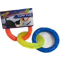 Nerf Dog 11.5in 3-Ring TPR Tug - Blue, Green & Orange