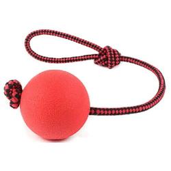 JKQ Dog Rope Ball Ball On A Rope Dog Toy Natural Elastic Solid Rubber Dogs Balls Chew Toys for Small Dogs