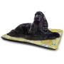 Kids Pet Mat for Crate Rabbit on The Grass with Bee and Butterfly Birds Flowers Children Cartoon Fun Design Pet Mats for Food and Water Multicolor