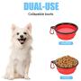 Emoly 2 Pack Large Size Collapsible Dog Bowl, Food Grade Silicone BPA Free, with Carabiner Clip Foldable Expandable Cup Dish for Pet Cat Food Water Feeding Portable Travel Bowl (Blue & Red)