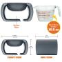 Kitty City Large Raised Cat Food Bowl Collection, Stress Free Pet Feeder and Waterer, Gray (CM-10062-CS01)