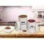 Geyecete Dog Food and Treats Containers Set with Scoop for Dogs - Coated Carbon Steel - Tight Fitting Lids - Pets Treat Canister Set