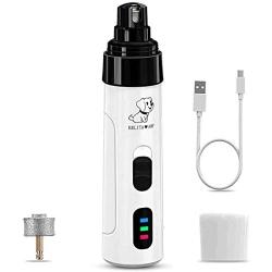 Belita Amy Dog Nail Grinder-Electric Dog Nail Trimmer Clipper, 2-Speed Low Noise Rechargeable Pet Nail Trimmer, Painless Paws Grooming and Smoothing for Small Medium Large Dogs and Cats