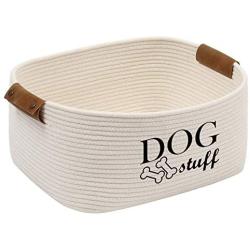 Durable Cotton Rope Dog Toy Storage, Large Dog bin, pet Bed, Puppy Toy Box - Perfect for organizing pet Toys, Blankets, leashes, Clothing and Any Doggie Stuff