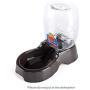 Flexzion Pet Water Dispenser Station, Black (1/4 Gallon) Auto Replenish Gravity Waterer Drinking Fountain Bottle Bowl Dish Portable Stand for Small Dog Cat Animal