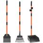 INTECAL Dog Pooper Scooper, Detachable Long Handle Poop Scooper with Metal Rake, Tray & Spade, Durable Easy Pick Up Pooper Scooper for Large Medium Small Dogs Pets, Great for Grass, Dirt, Gravel