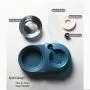 PETCARE Double Dog Cat Bowls Water and Food Bowl Set Detachable Stainless Steel Bowl Automatic Water Dispenser Bottle Pet Feeder for Small Medium Size Dog Cat PETCARE Double Dog Cat Bowls Water and Food Bowl Set Detachable Stainless Steel Bowl Automatic Water Dispenser Bottle Pet Feeder for Small Medium Size Dog Cat