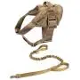 Tactical Dog Harness Vest Adjustable Military Bungee Dog Leash Elastic Leads Rope with Handle(Coyote Brown,Large) Tactical Dog Harness Vest Adjustable Military Bungee Dog Leash Elastic Leads Rope with Handle(Coyote Brown,Large)