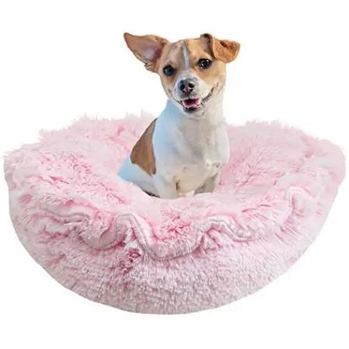 Bessie and Barnie Ultra Plush Bubble Gum/ Snow White Deluxe Luxury Shag Dog/Pet Lily Pod Bed Machine Washable Bessie and Barnie Ultra Plush Bubble Gum/ Snow White Deluxe Luxury Shag Dog/Pet Lily Pod Bed Machine Washable