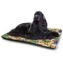 Nursery Dog Mat Children Kid Apes Monkeys Playing in Exotic Forest with Big Trees and Daisy Blooms Pet Mats for Food and Water Multicolor