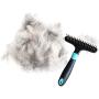 Pet Beauty Hair Brush Comb Blue Double Row Stainless SteelNail Needle Undercoat Rake for Dogs Cats Short Long Curly Wiry Hair Coats