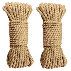 Ranoki Replacement Rope for Cat Scratching Post, Sisal Rope for Cats, Hemp Rope Cat, Hemp Rope for Cat Tree and Tower,Cat Natural Sisal Rope,Cat Rope for Scratching Pole，10 Meter（2Pcs）