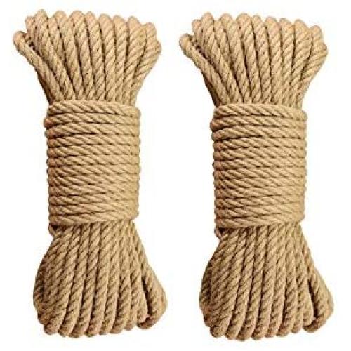 Ranoki Replacement Rope for Cat Scratching Post, Sisal Rope for Cats, Hemp Rope Cat, Hemp Rope for Cat Tree and Tower,Cat Natural Sisal Rope,Cat Rope for Scratching Pole，10 Meter（2Pcs）