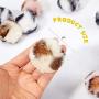 12 Pieces Large Plush Soft Artificial Fur Patch Puff Pom Balls Cat Toy Catnip Toy Balls, 2 Inches