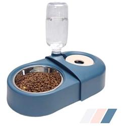 Olsa Double Cat Dog Bowls, Cat Food Bowls with Automatic Water Dispenser Bottle, Dog Food and Water Bowl with Detachable Stainless Steel Bowl for Small Medium Large Dog Cat
